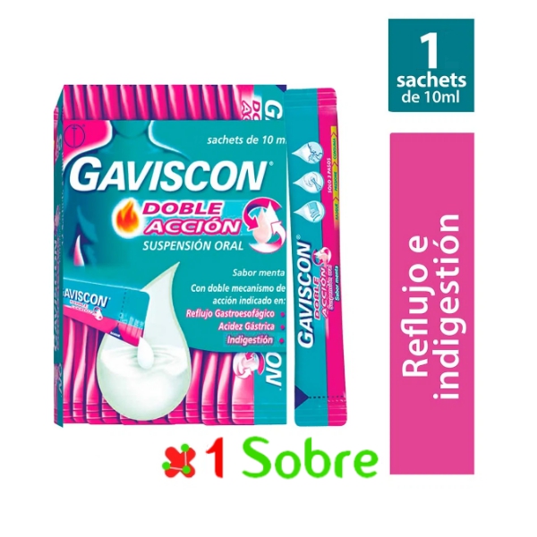 Gaviscon Sachets Doble acción Suspensión Oral X 10Ml. Rb