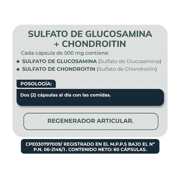 Glucosamina + Condroitina 250Mg/250Mg X 30 Cápsulas Herbaplant - Imagen 2