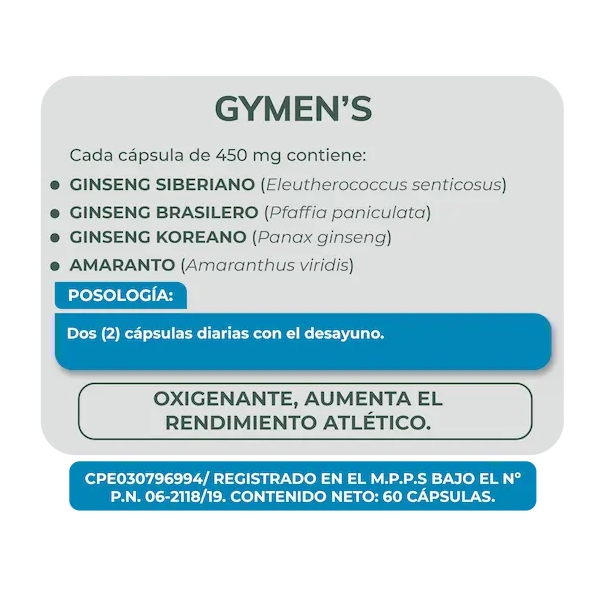 Gymen´S Ginseng 450Mg X 30 Cápsulas Herbaplant - Imagen 2