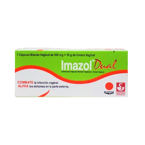 Imazol Dual Clotrimazol Crema Vaginal 10Gr + 1 Cápsula Blanda Vaginal 500Mg Meyer