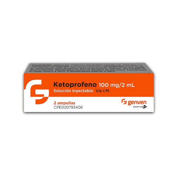 Ketoprofeno Ampolla 100Mg/2Ml I.M X 2 Ampolla Genven