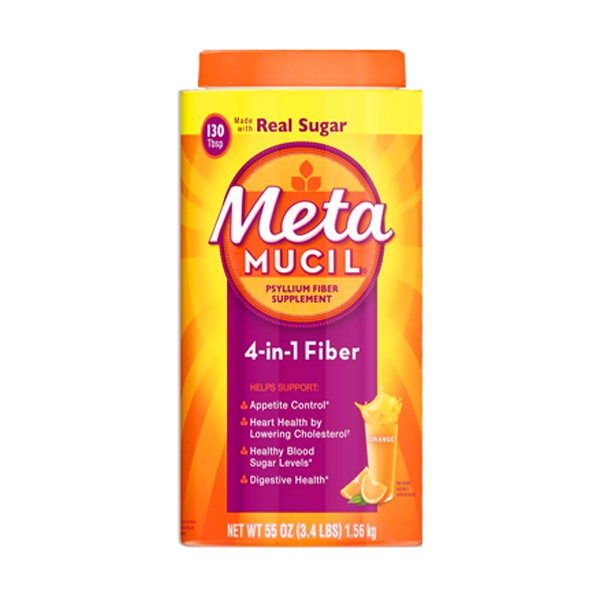 Meta Mucil Suplemento Polvo 4 En 1 Naranja 1.56Kg