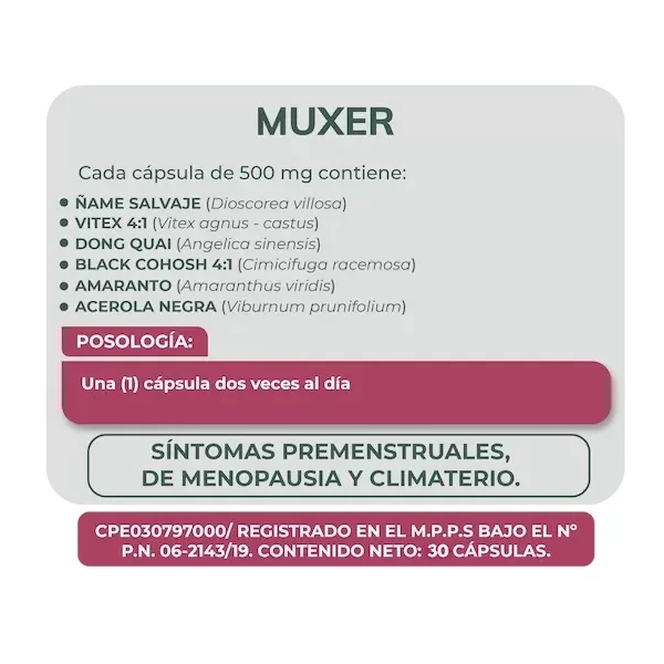 Muxer 500Mg X 30 Cápsulas Herbaplant - Imagen 2