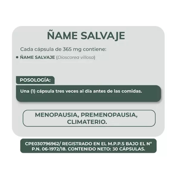 Ñame Salvaje 365Mg X 30 Cápsulas Herbaplant - Imagen 2