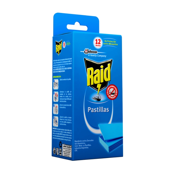 Raid Mata Mosquitos Pastillas X 12 Unidades
