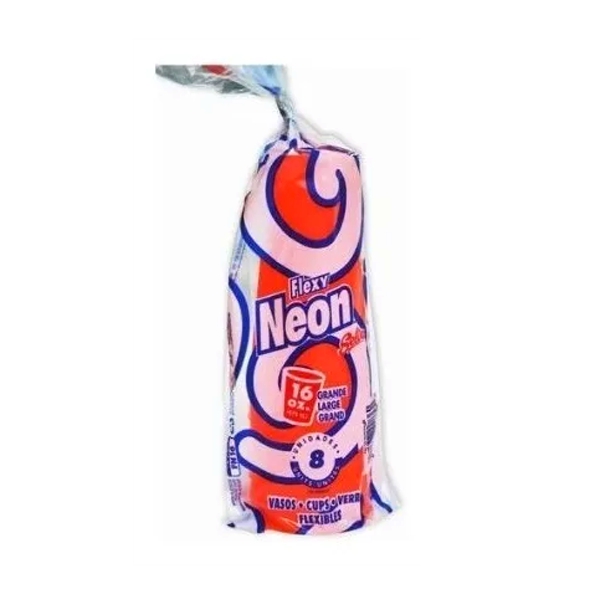 Selva Flexy Neon Rojo Vasos N°16 (473 ML) X 8 Unidades - Imagen 2