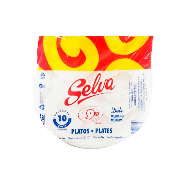 Selva Platos N°9 Plásticos X 10 Unidades