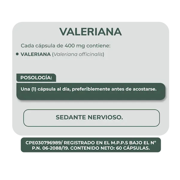 Valeriana 400Mg X 60 Cápsulas Herbaplant - Imagen 2