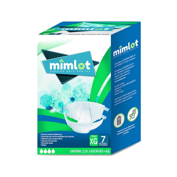 Mimlot Pañal Adulto Talla XG X 7 Unidades