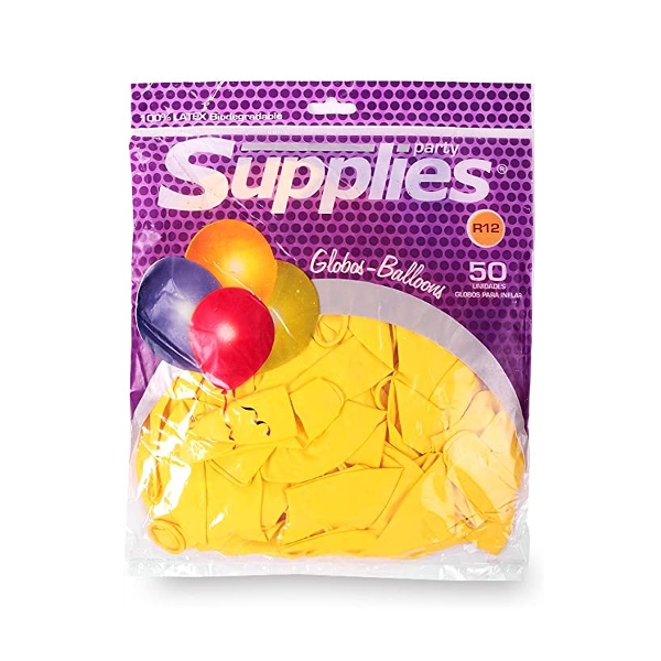 Supplies Party Globos Amarillo X 50 Piezas - Imagen 2