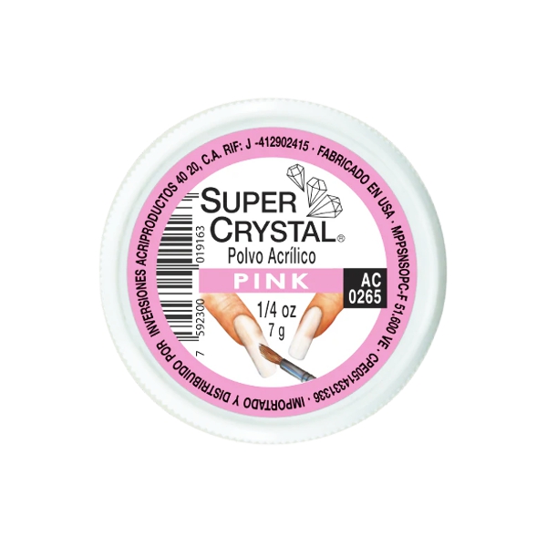 Super Crystal Polvo Acrilico Rosa 7Gr.