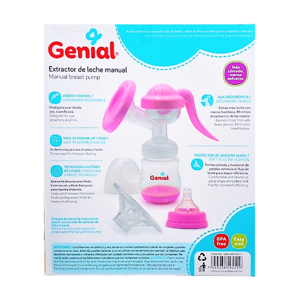 Genial Extractor De Leche Manual 2 Bombeo .Gn-Hb0128-1 - Imagen 3