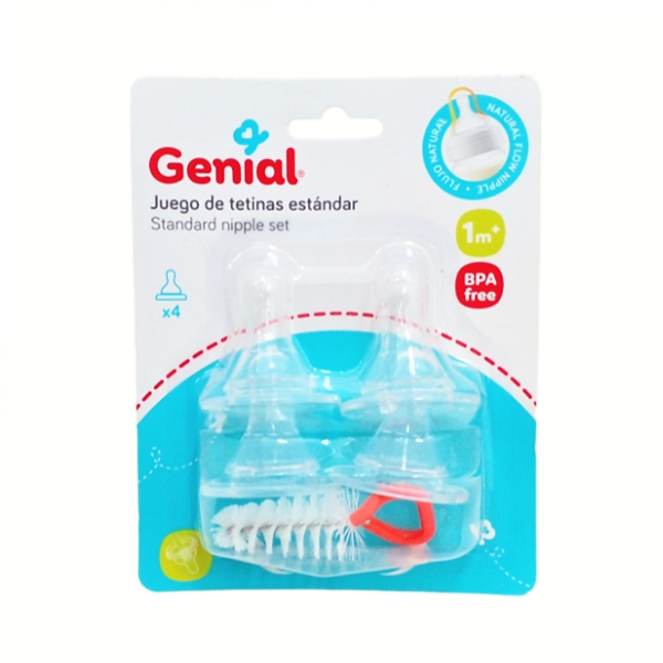 Genial Tetinas Boca Ancha X2 9M+ Gn-Np382
