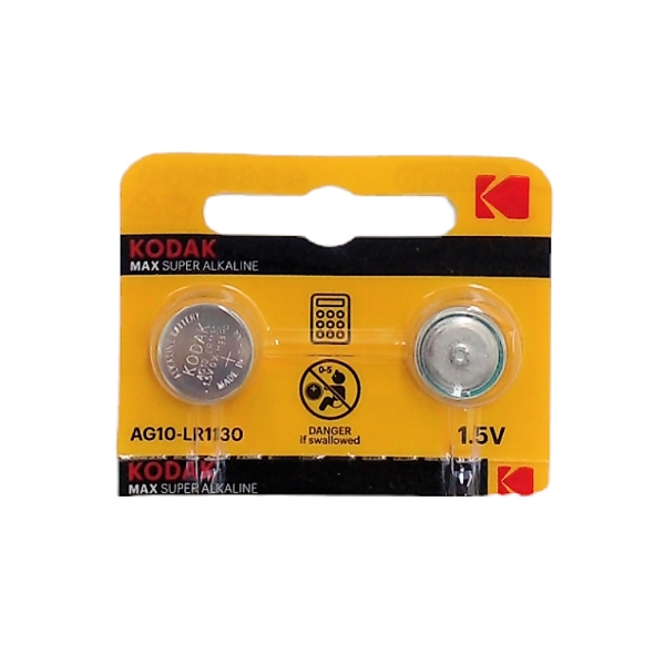 Kodak Max Boton Alcalina Ag10-Lr1130 1.5V X 2Unidades.