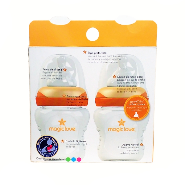 Magic-Love Set.2 Piezas Teteros Naranja 5Oz/150Ml 10582R - Imagen 2