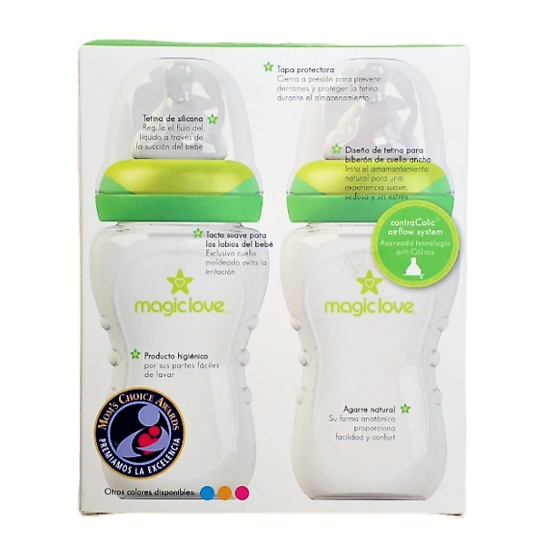 Magic-Love Set.2 Piezas Teteros Verde 9Oz/250Ml 10912G - Imagen 2