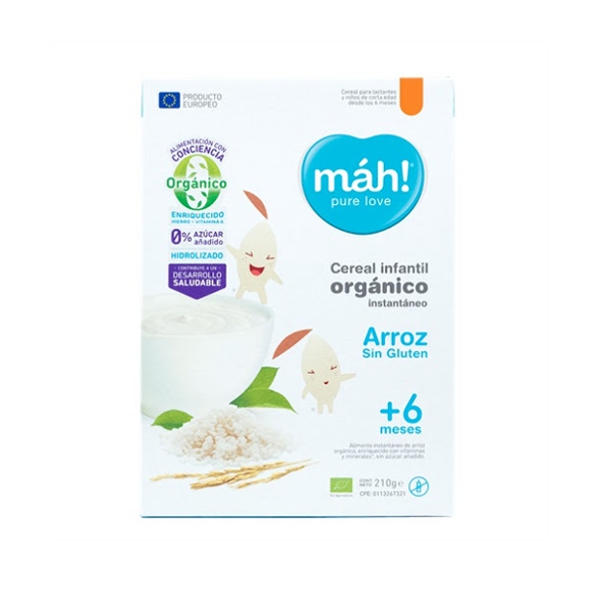 Mah Cereal Infantil Orgánico Arroz Sin Gluten X 210Gr