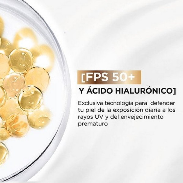 Loreal Protector Solar Diario Fps50+ Uv Defender Hidratación Intensa + Ácido Hialurónico 40Gr. - Imagen 3