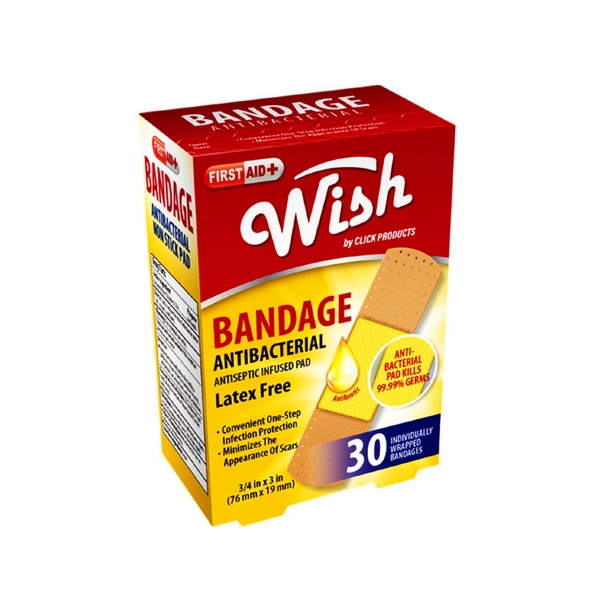 Banditas Adhesivas Antibacteriales X 30 Piezas Wish