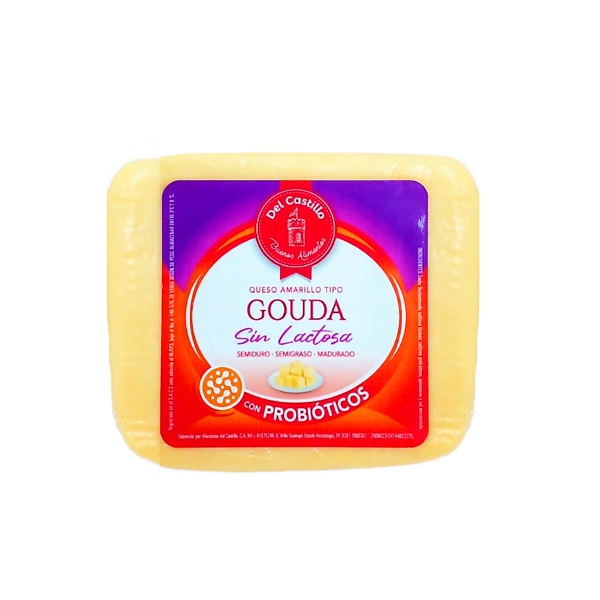 Del Castillo Queso Amararillo Gouda Sin Lactosa X 465Gr.