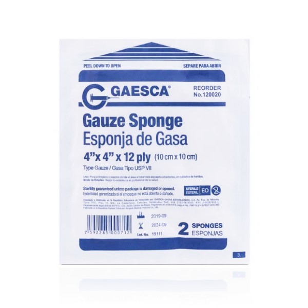 Gasa Esteril (4X4) X 2 Unidades Gaesca