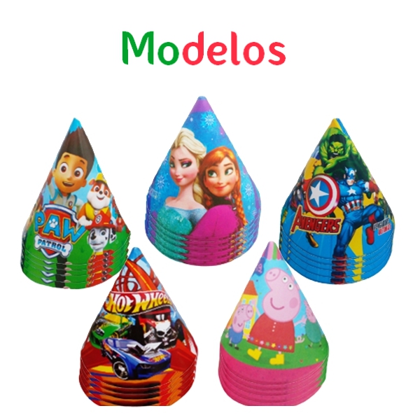 Gorro De Cumpleaños Diseños Varios X 12 Unidades