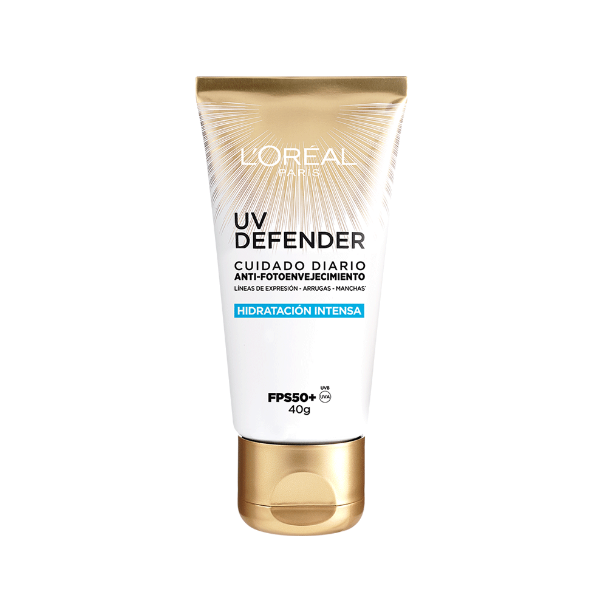 Loreal Protector Solar Diario Fps50+ Uv Defender Hidratación Intensa + Ácido Hialurónico 40Gr.