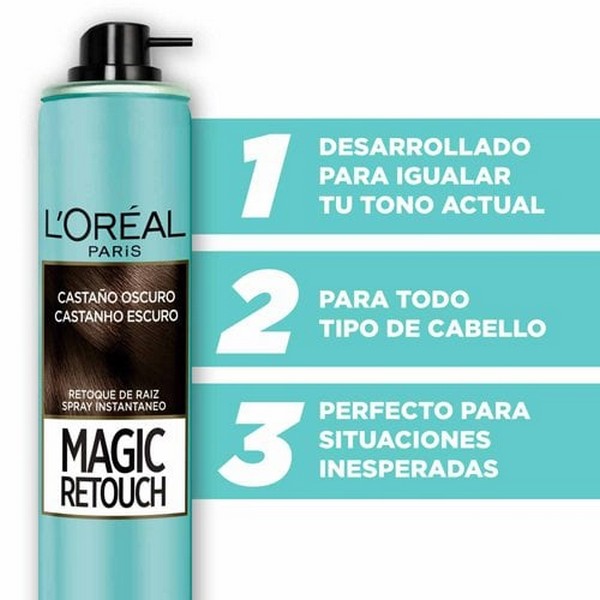 Loreal Magic Retouch/Castaño Oscuro 75Ml. - Imagen 2