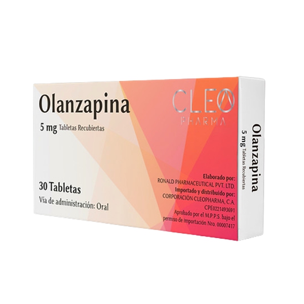 Olanzapina 5Mg X 30 Tabletas Cleo Pharma