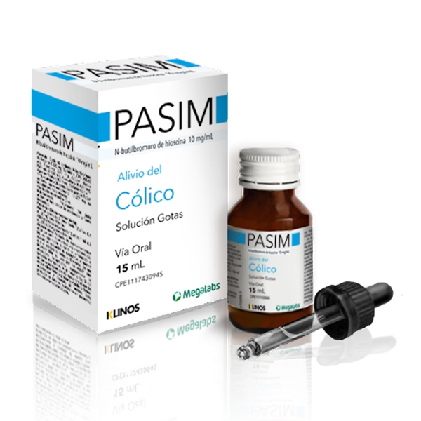 Pasim Butilbromuro De Hioscina Solución Gotas 10Mg/Ml X 15Ml. Megalabs