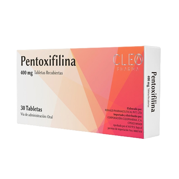 Pentoxifilina 400Mg X 30 Tabletas Cleo Pharma