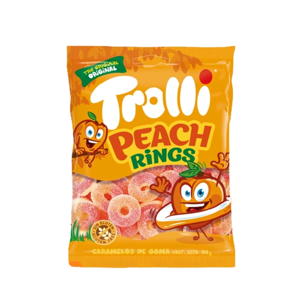 Trolli Peach Rings Original Sin Gluten Free X100Gr
