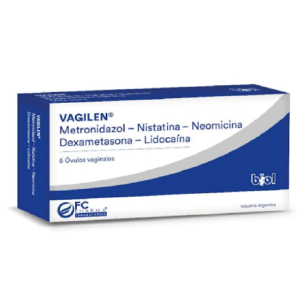 Vagilen Metronidazol+Nistatina+Neomicina+Dexame+Lidocaína X 6 Óvulos FC Pharma