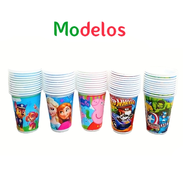 Vasos Estanpados Diseños Varios X 12 Unidad