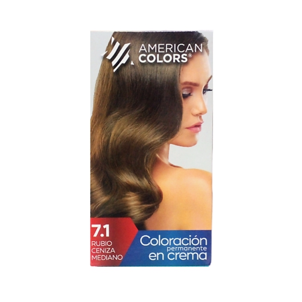American Colors Tinte Kit 7.1 Rubio Ceniza Medio