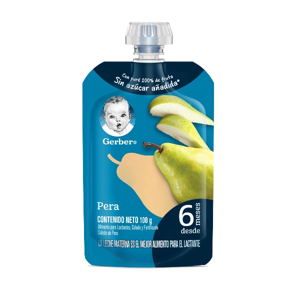 Gerber Compota Sin Azúcar Flexible De Pera 100Gr.