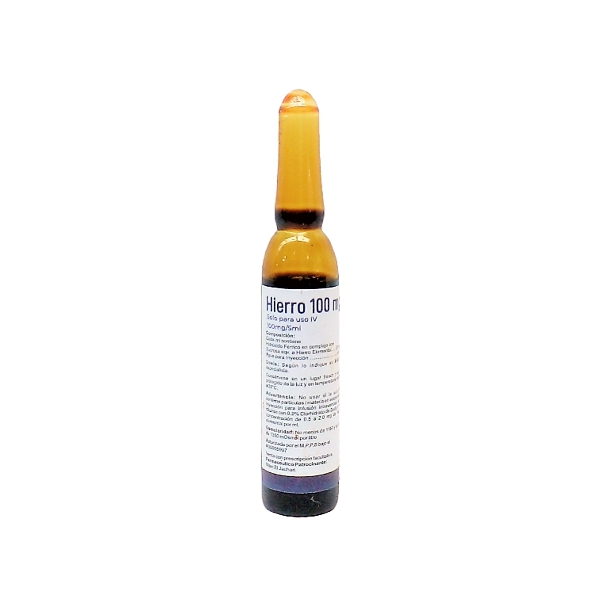 Hierro Ampolla 100Mg/5Ml I.V Liali