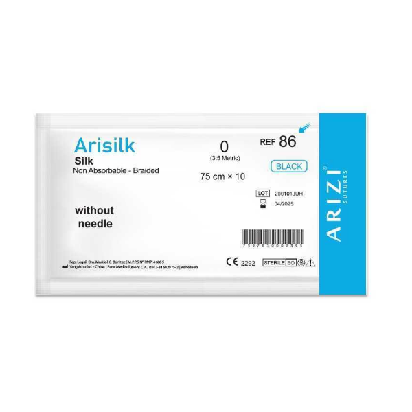 Sutura Seda Silk 0 Sin Aguja No Absorbible 75CM R-86 Arizi