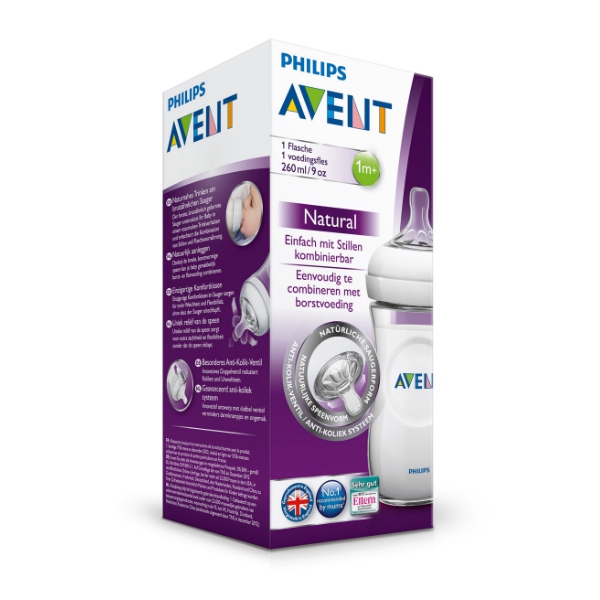 Avent Tetero Anticolicos Morado 260Ml/9Oz 1M+ - Imagen 2