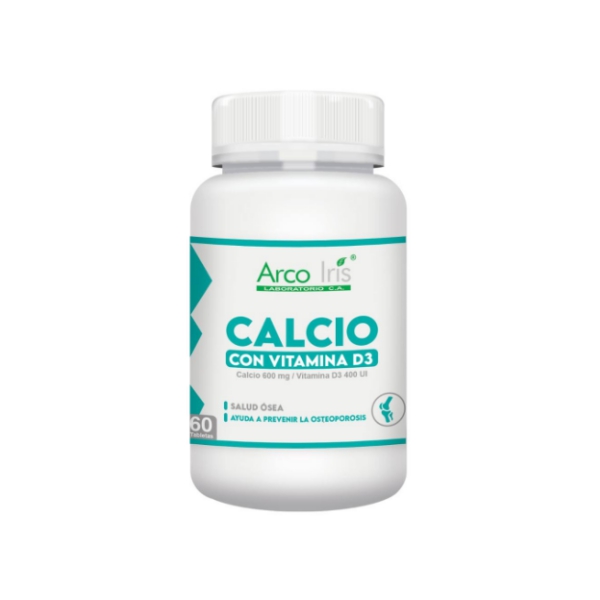 Calcio+Vitamina D3 600Mg-400IUx 60 Tabletas Arco Iris