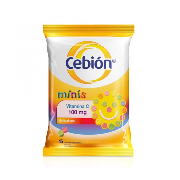 Cebión Minis Vitamina C 100Mg Multisabores X 45 Tabletas MastIcables Altea