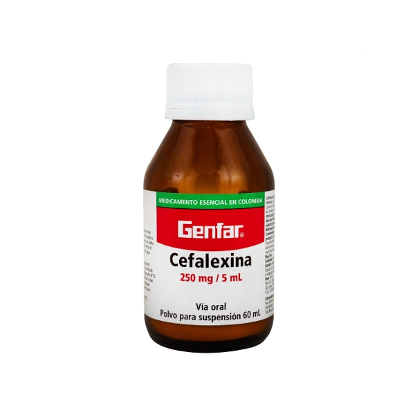 Cefalexina Suspensión Polvo 250Mg/5Ml X 60Ml Genfar
