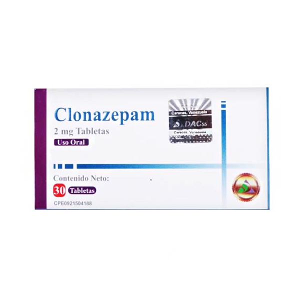 Clonazepam 2Mg X 30 Tabletas Dac55