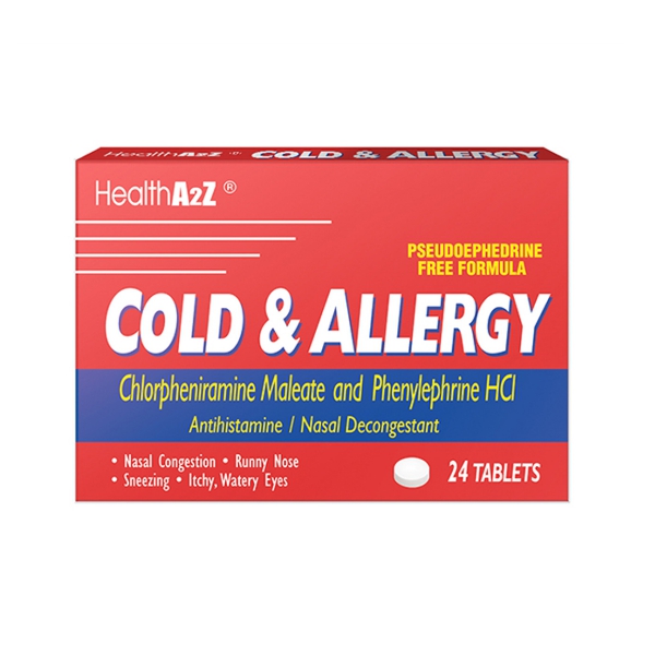 Cold Allergy Clorfeniramina+Fenilefrina X 24 Tabletas Healtha2Z