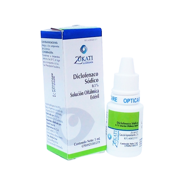 Diclofenaco Sódico 0.1% Solución Oftálmica X 5Ml Zukati