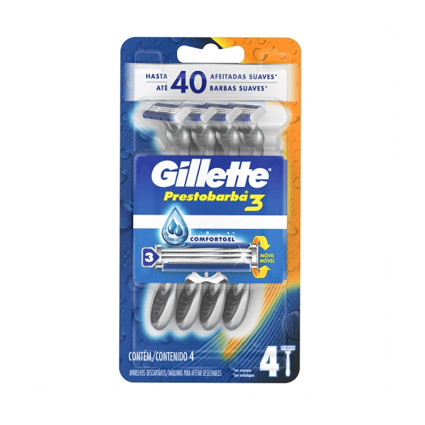 Gillette Afeitadora Comfortg 3Hojillas X 4 Unidades