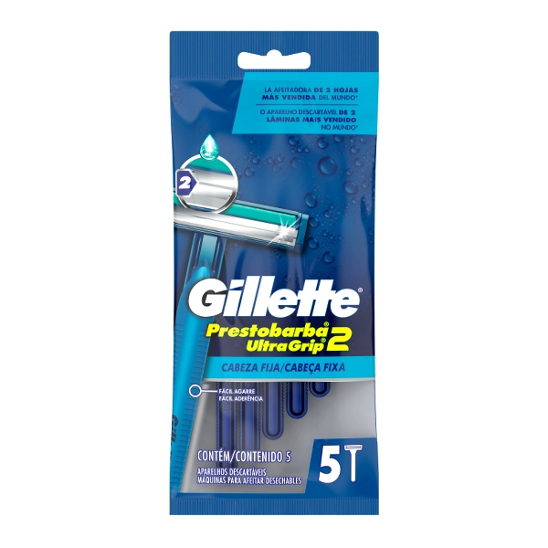 Gillette Afeitadora Ultragrip. 2Hojillas X 5 Unidades