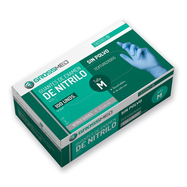 Guantes De Nitrilo Talla M X 100 Unidades Grossmed