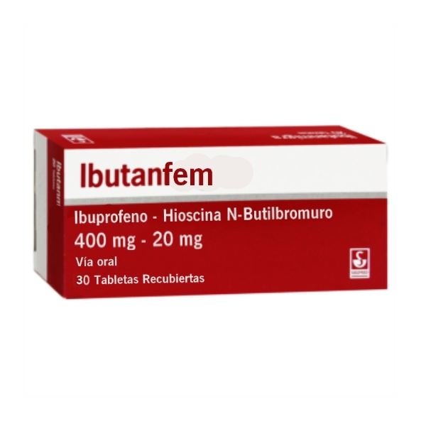 Ibutanfem Ibuprofeno+Hioscina 400Mg/20Mg X 30 Tabletas Siegfried