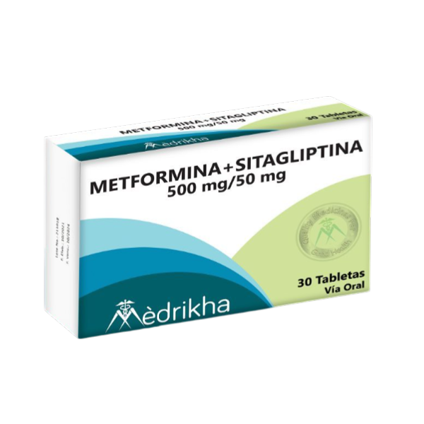 Metformina+Sitagliptina 500Mg/50Mg X 30 Tabletas Medrikha